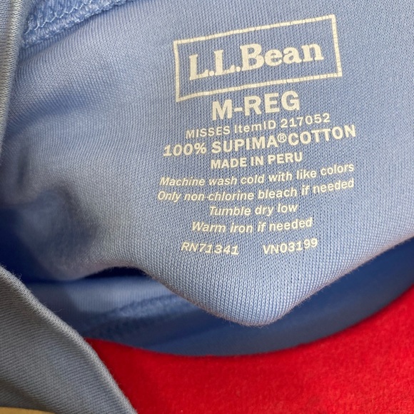 L.L. Bean Women’s Blue Turtleneck Top, 100% Supima Cotton - size Medium Regular - Picture 4 of 4
